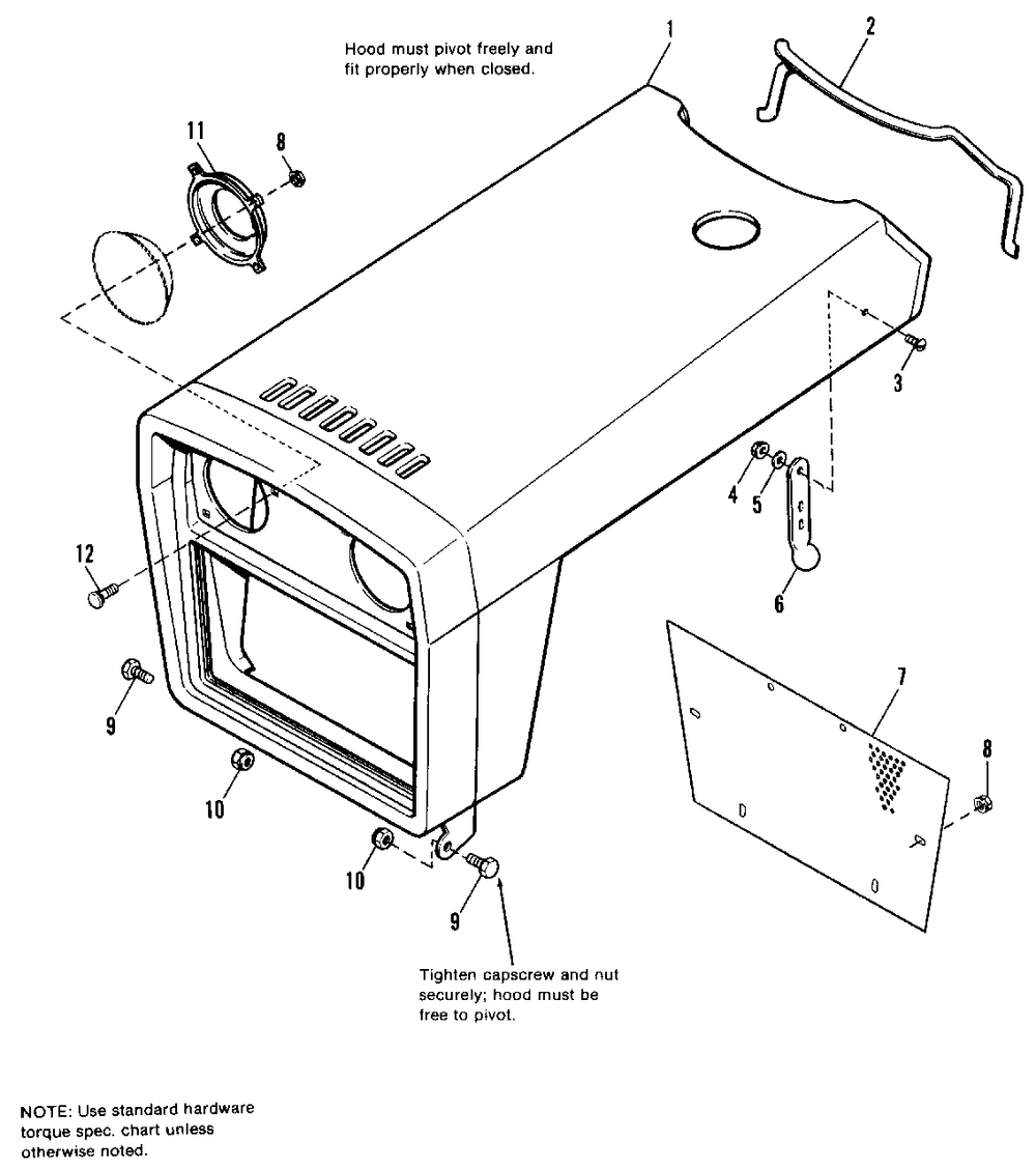 Hood And Grille Group Diagram and Parts List for 7790H 1690890 Simplicity Lawn Tractor