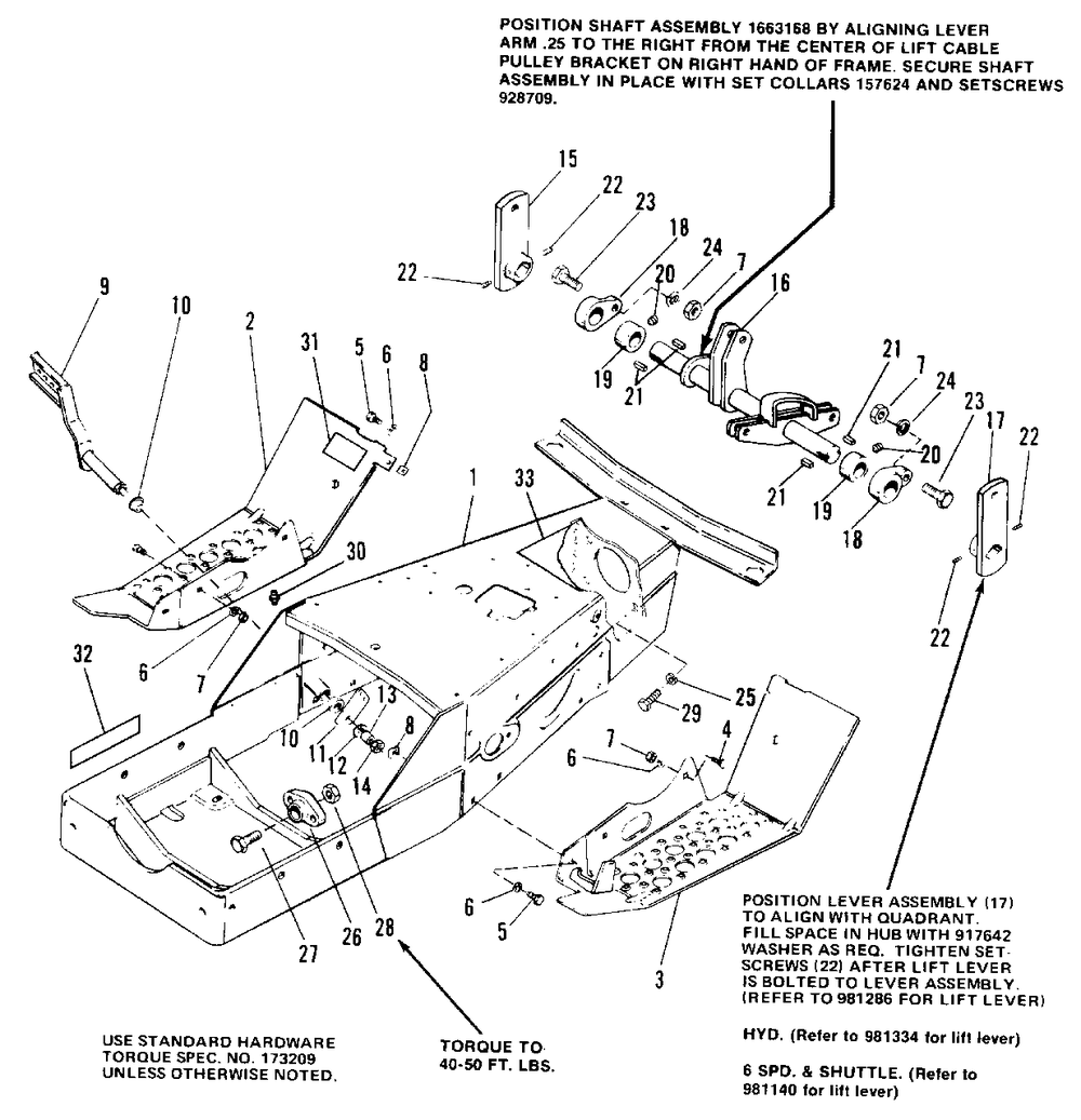 Frame And Footrest Group (7010 And 7016) Diagram and Parts List for 7010 1690234 Simplicity Lawn Tractor