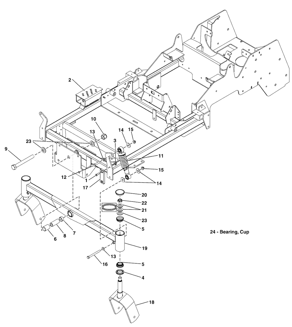 Main Frame And Front Suspension Group (5303231) Diagram and Parts List for 5901744  Simplicity Lawn Tractor