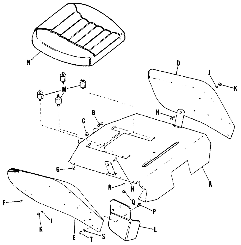 Seat And Fenders - Mfg. Nos. 990308 Thru 990400 Diagram and Parts List for 2012 990400 Simplicity Lawn Tractor