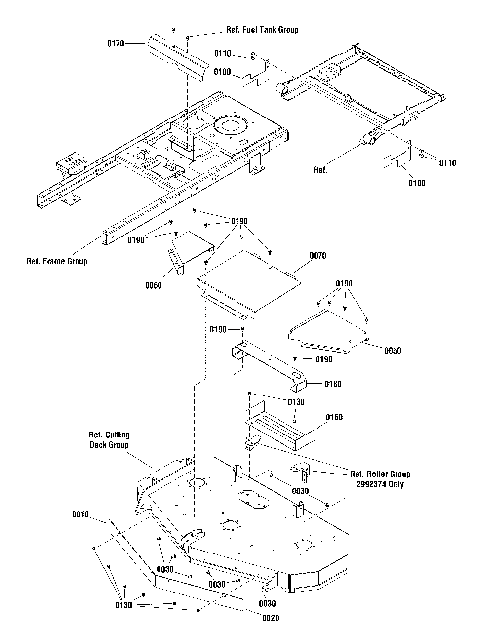 52-Inch Hoz Guarding Group Diagram and Parts List for SZT350 2691411-02 Simplicity Lawn Tractor