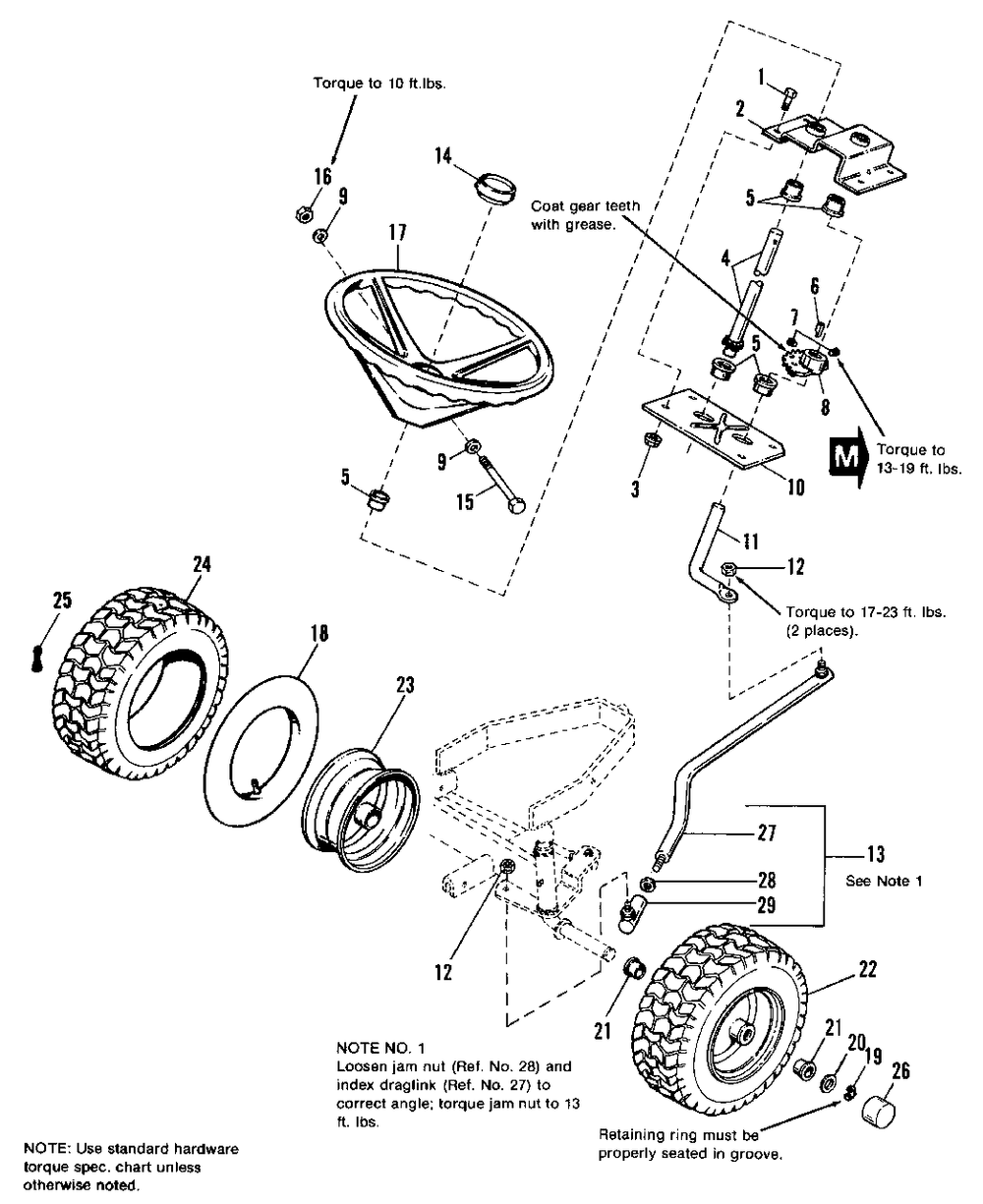 Steering And Front Wheel Group Diagram and Parts List for 4208 1691027 Simplicity Lawn Tractor