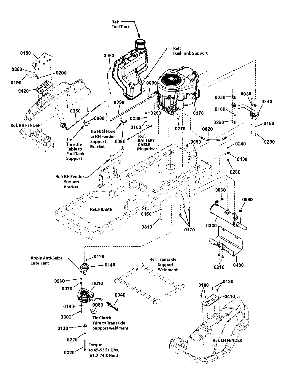 Engine Group (7502250) Diagram and Parts List for ZT27460 7800768-00 Simplicity Lawn Tractor