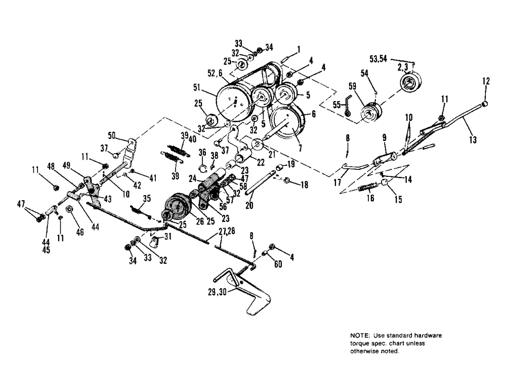 Belts And Pulleys Group Diagram and Parts List for 401 990357 Simplicity Lawn Tractor