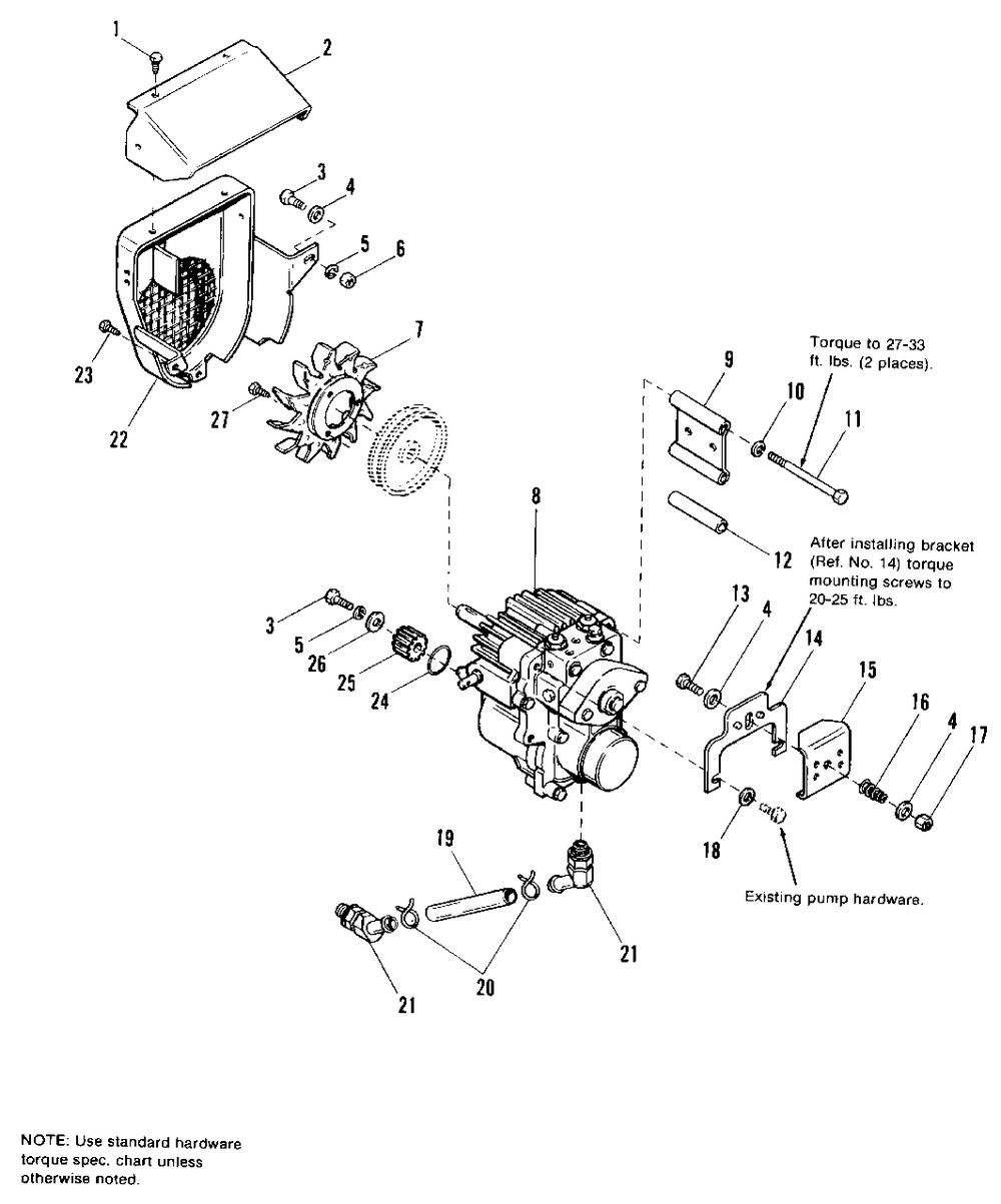 Hydrostatic Pump Diagram and Parts List for 7790H 1690890 Simplicity Lawn Tractor