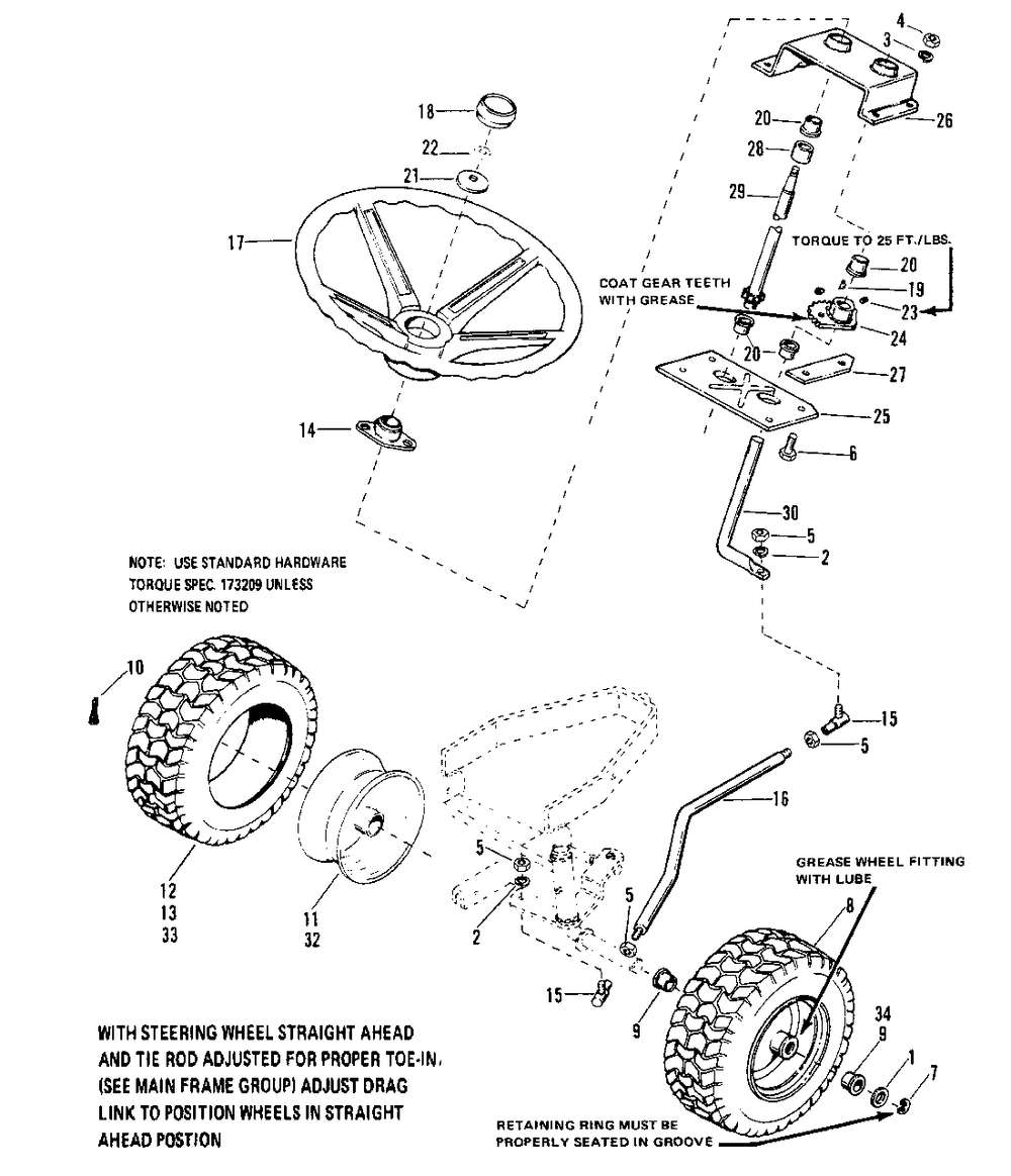 Front Tires And Steering Group (6008, 6010) Diagram and Parts List for 6010 1690192 Simplicity Lawn Tractor