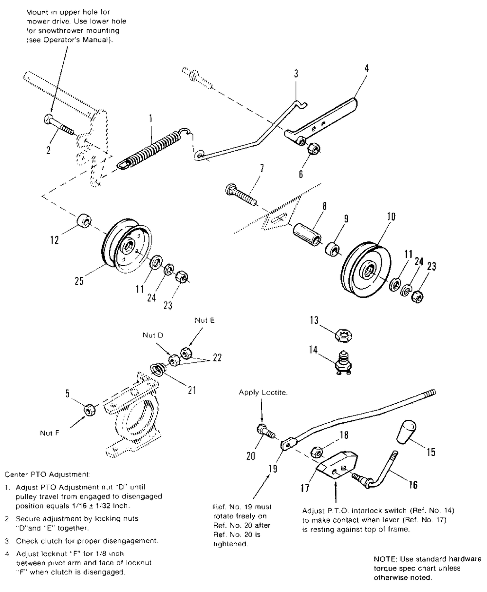 Pto Control Group Diagram and Parts List for 7116 1691434 Simplicity Lawn Tractor