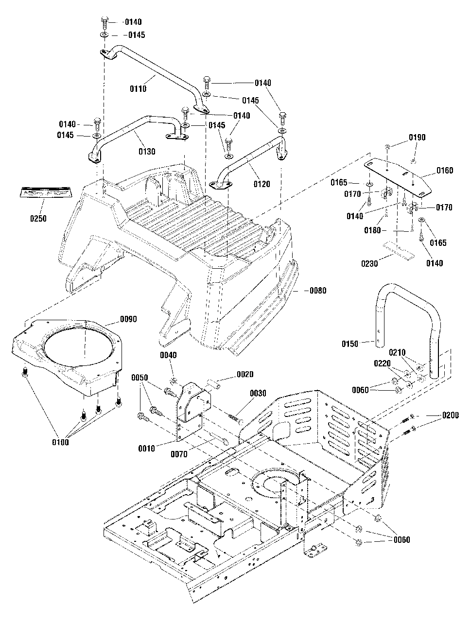Cargo Bed Group Diagram and Parts List for 2691659-00  Simplicity Lawn Tractor
