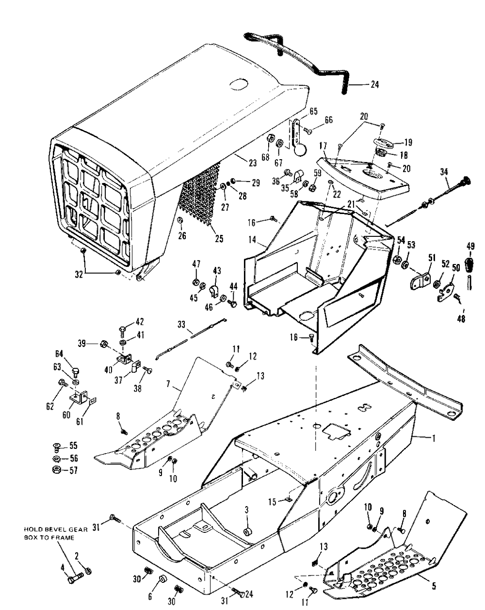 Frame, Hood, Grill And Instrument Panel-Landlord Diagram and Parts List for 3410H 990757 Simplicity Lawn Tractor