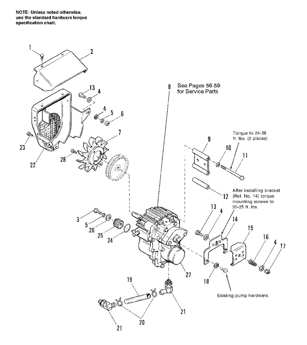 Hydrostatic Pump Group Diagram and Parts List for 918H 1693413 Simplicity Lawn Tractor