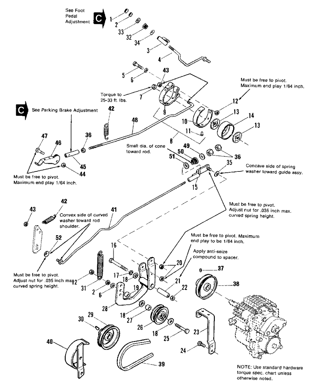 Clutch And Brake Group Diagram and Parts List for 7790H 1690890 Simplicity Lawn Tractor