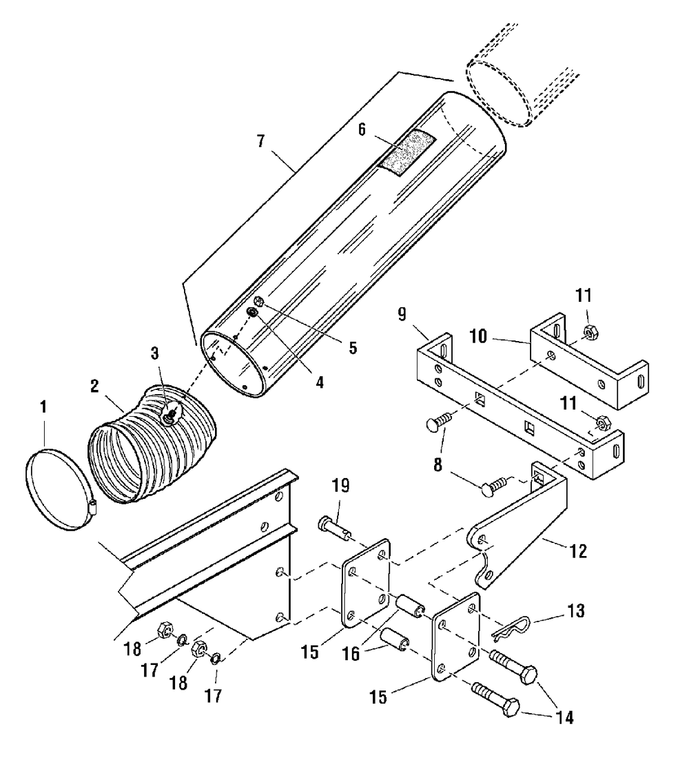 Hitch And Tube Group Diagram and Parts List for 1694545  Simplicity Lawn Tractor Accessories