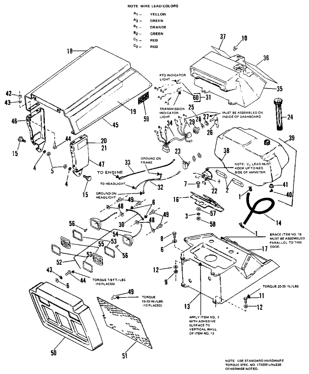 Hood, Grille And Dash (6008, 6010) Diagram and Parts List for 6010 1690192 Simplicity Lawn Tractor