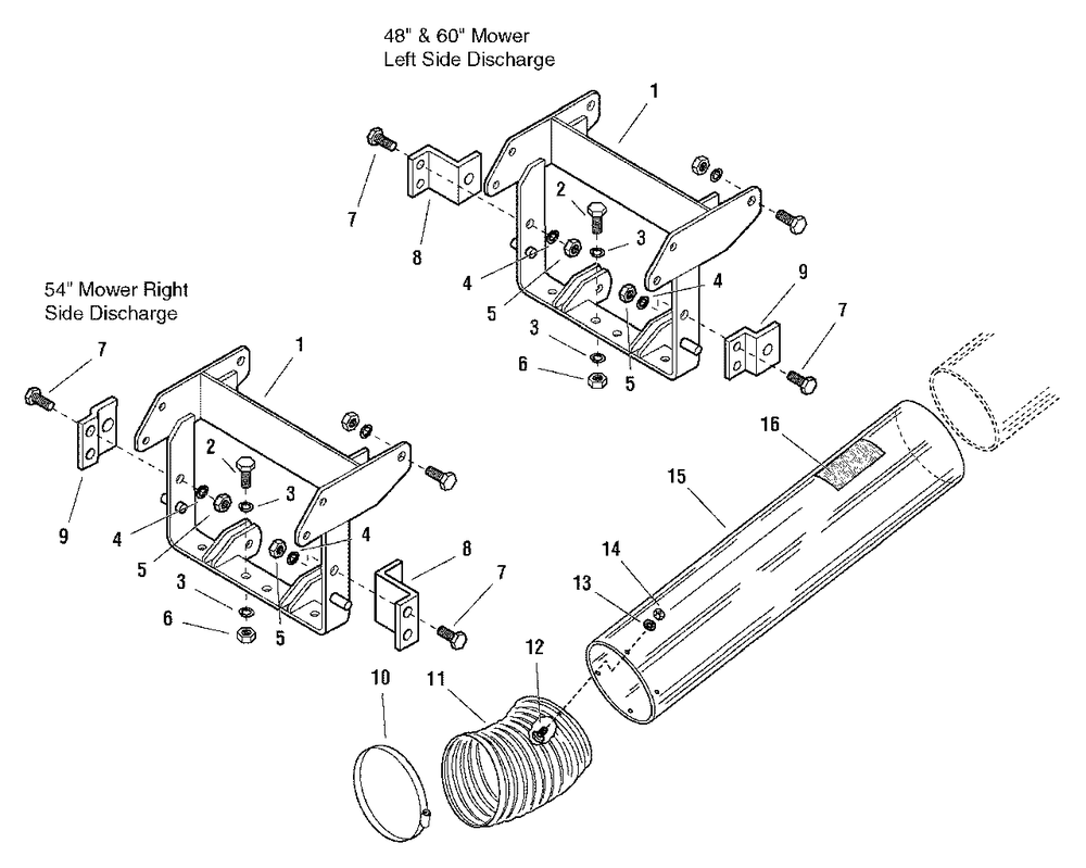 Hitch And Tube Group Diagram and Parts List for 1694547  Simplicity Lawn Tractor Accessories