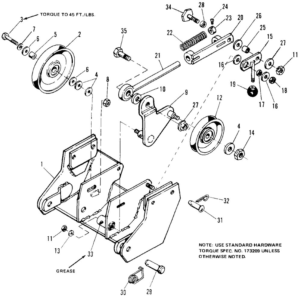 60-Inch Rotary Mower And 57-Inch Sickle Bar Hitch Assembly Diagram and Parts List for 1600328  Simplicity Lawn Tractor Accessories