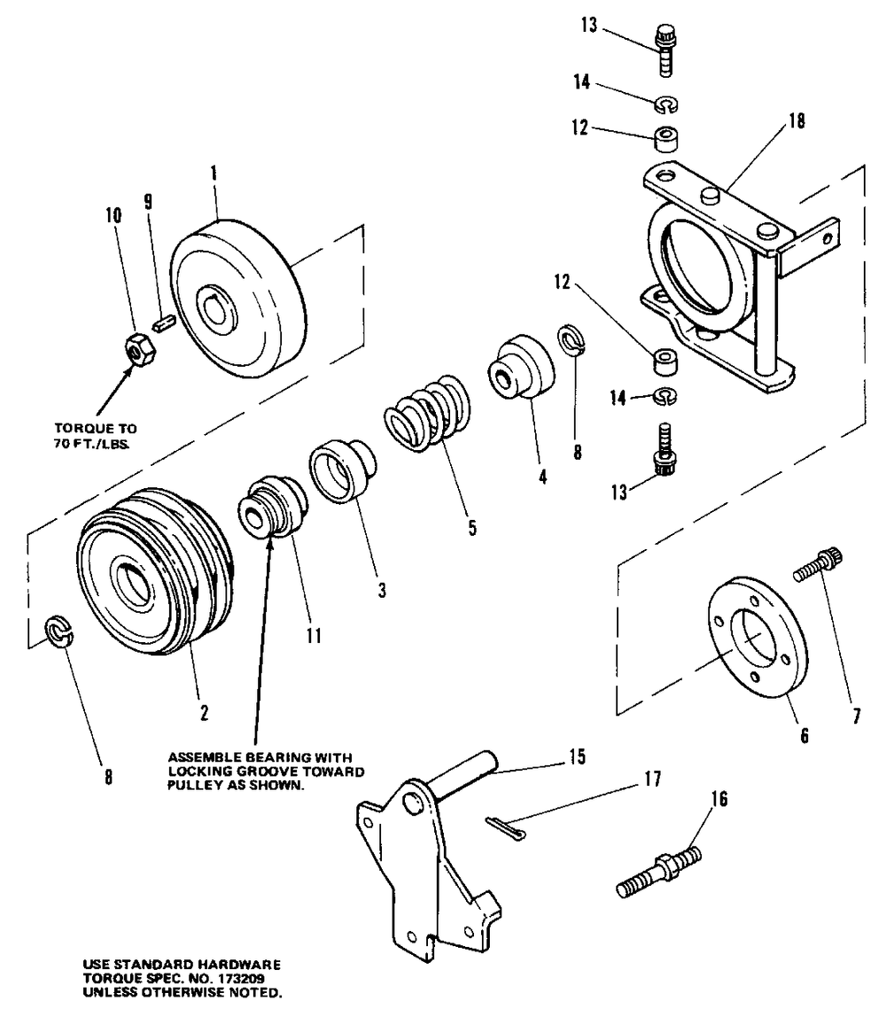 P.T.O. Cone Clutch Group (7010 And 7016) Diagram and Parts List for 7010 1690333 Simplicity Lawn Tractor
