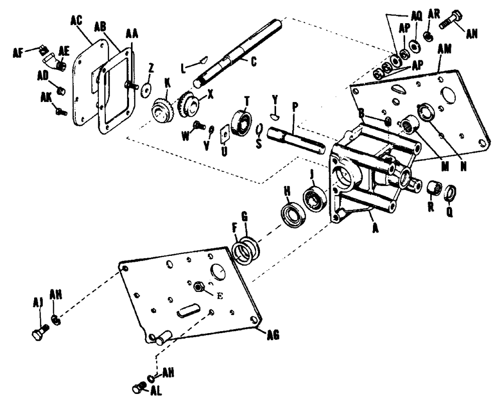 Bevel Gear Housing Diagram and Parts List for 3212V 990571 Simplicity Lawn Tractor