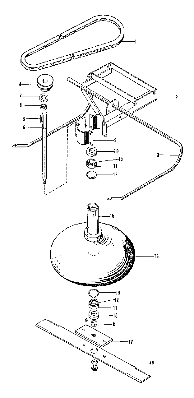 Weed Cutter Group Diagram and Parts List for J 994950 Simplicity Lawn Tractor
