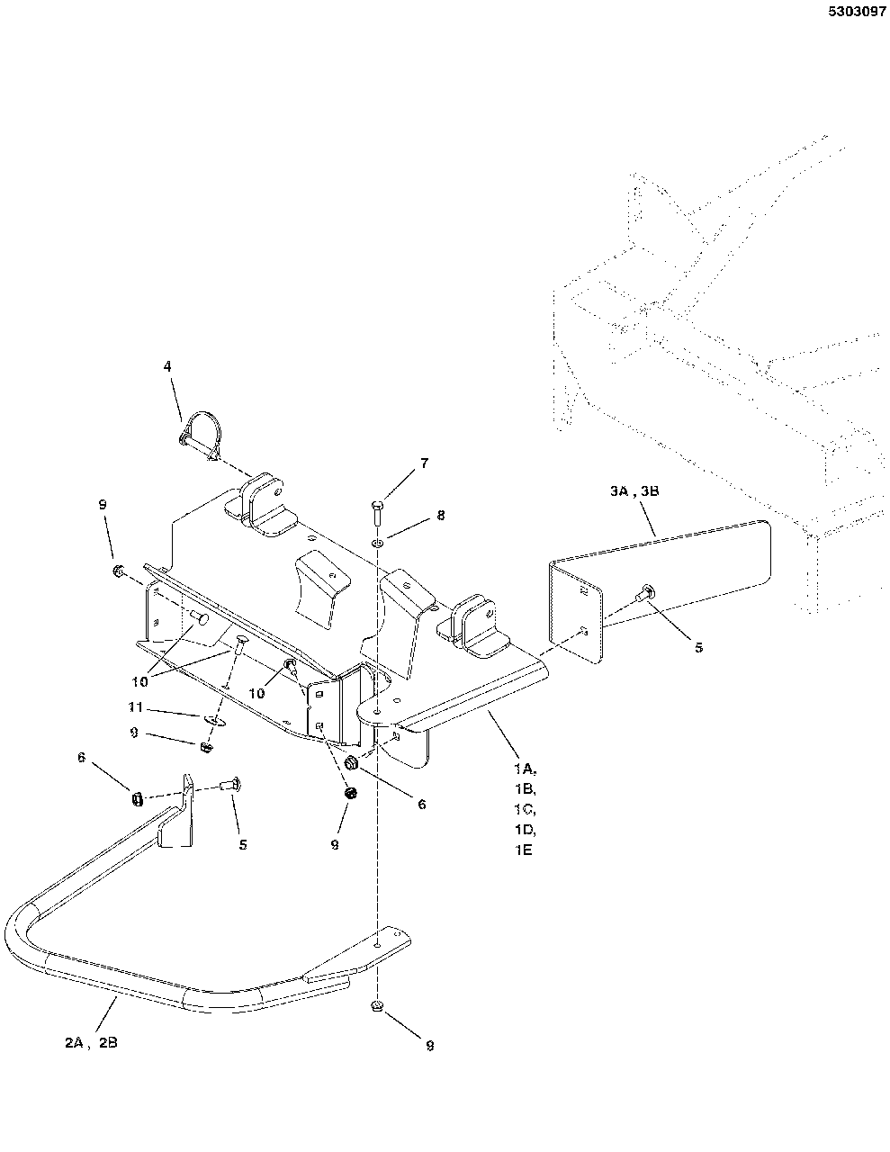 Blower Mount Group, Turbo-Pro Diagram and Parts List for 5600778  Simplicity Lawn Tractor Accessories