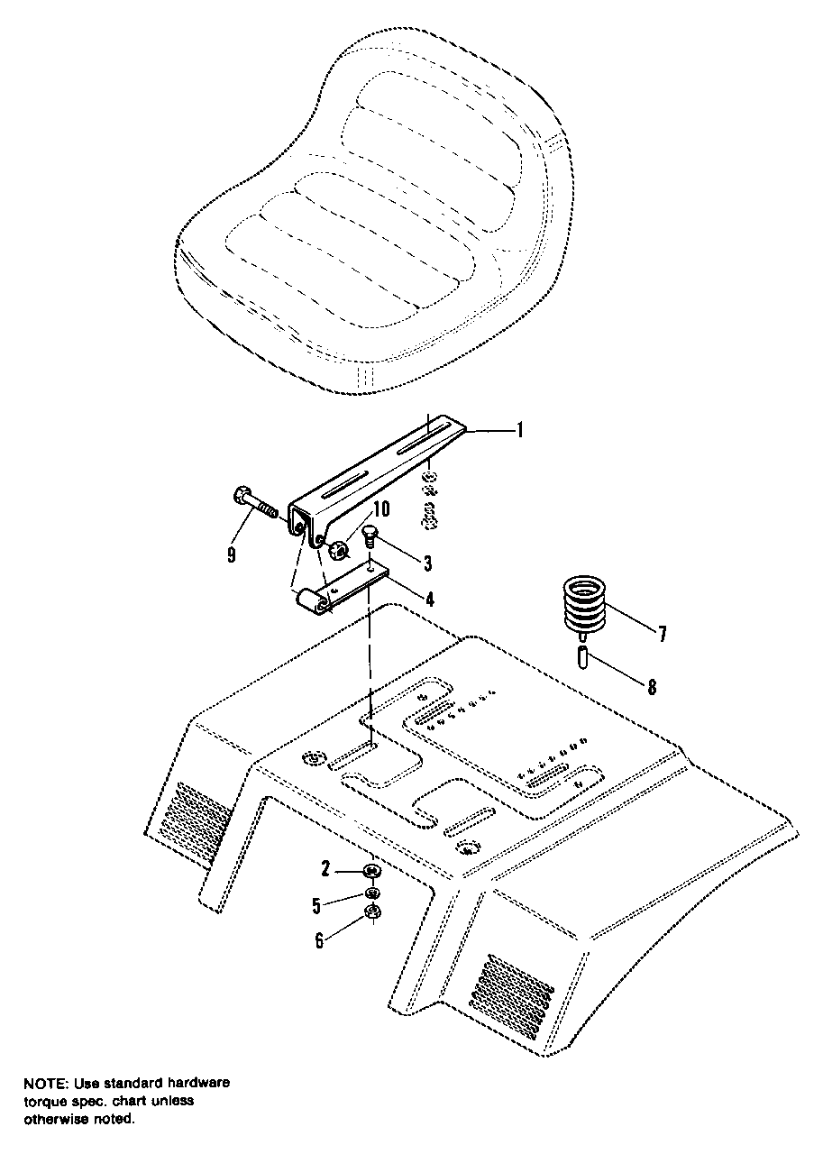 Seat Suspension Group Diagram and Parts List for 1690506  Simplicity Lawn Tractor Accessories