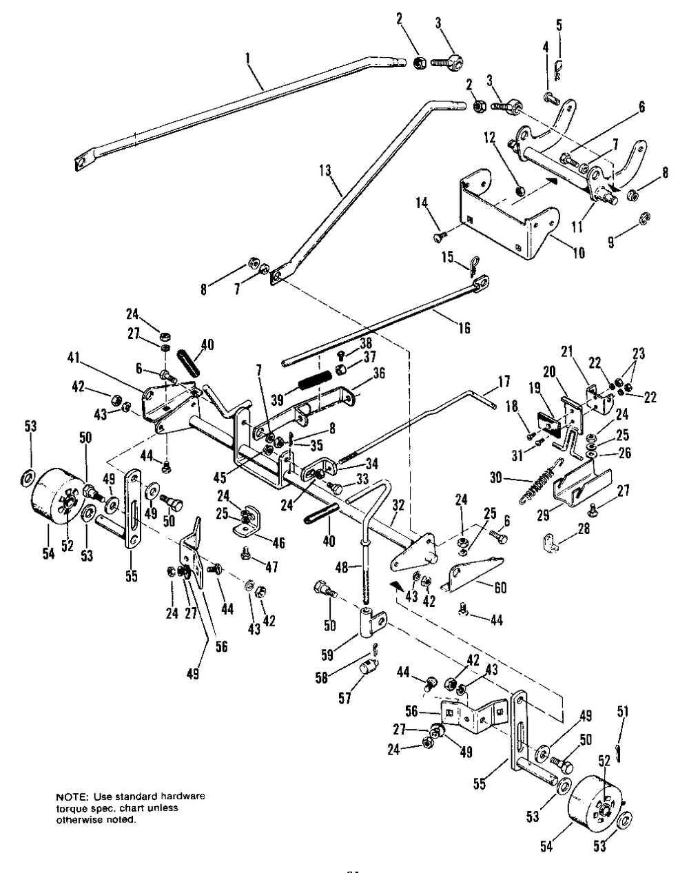 30-Inch Mower Controls And Misc. Group Diagram and Parts List for 808 990963 Simplicity Lawn Tractor