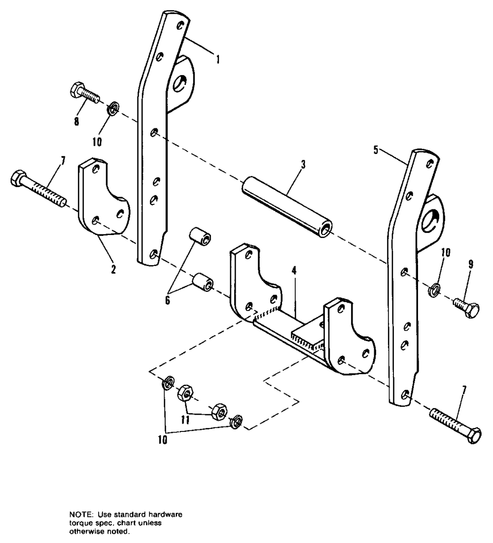 Draw Bar Group Diagram and Parts List for 7116H 1690489 Simplicity Lawn Tractor