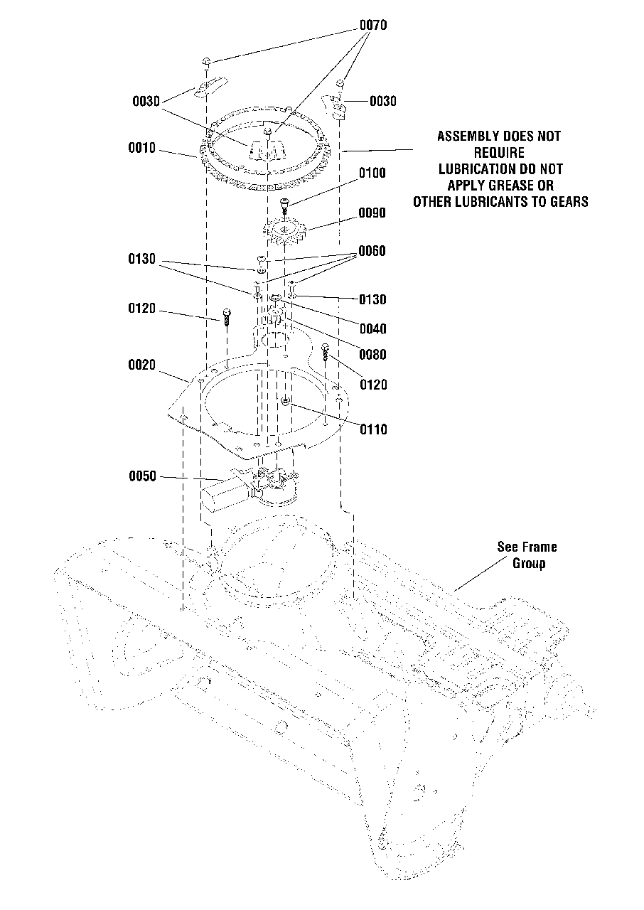 Chute Rotation Group - Electric Diagram and Parts List for 1222EE 1696755-00 Simplicity Snow Blower