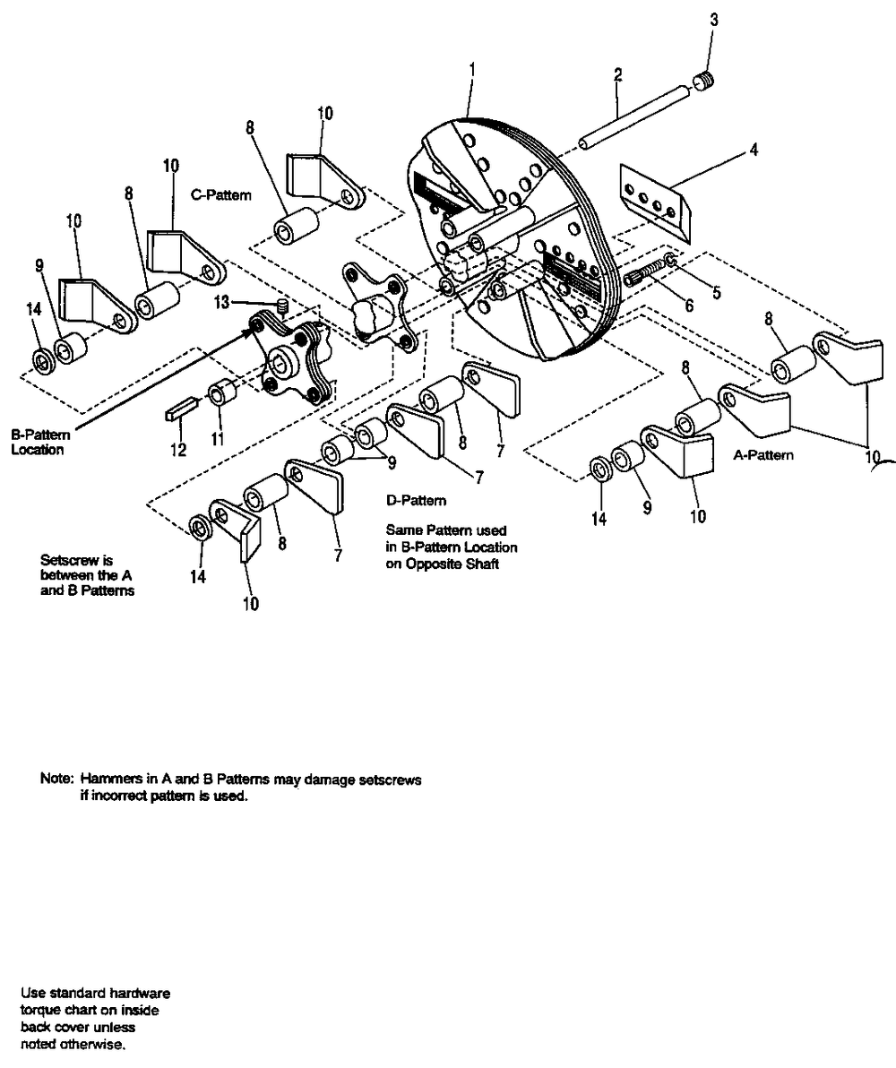 23hp Rotor Group - Models 2020, 2024, 20 Pto And 24 Pto Diagram and Parts List for 24 1692268 Simplicity Chipper Shredder