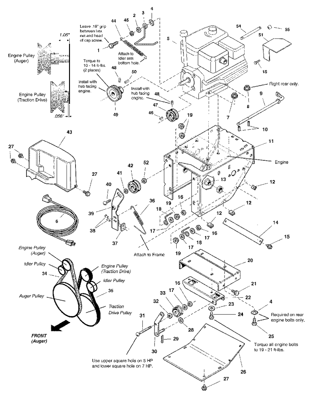 Engine And Frame Group - 8hp Electric Start Diagram and Parts List for 860E 1694433 Simplicity Snow Blower