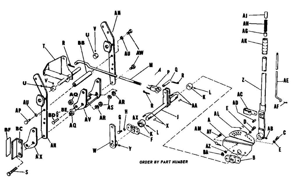 Rear Lift Draw Bar Group Diagram and Parts List for 3112H 990499 Simplicity Lawn Tractor