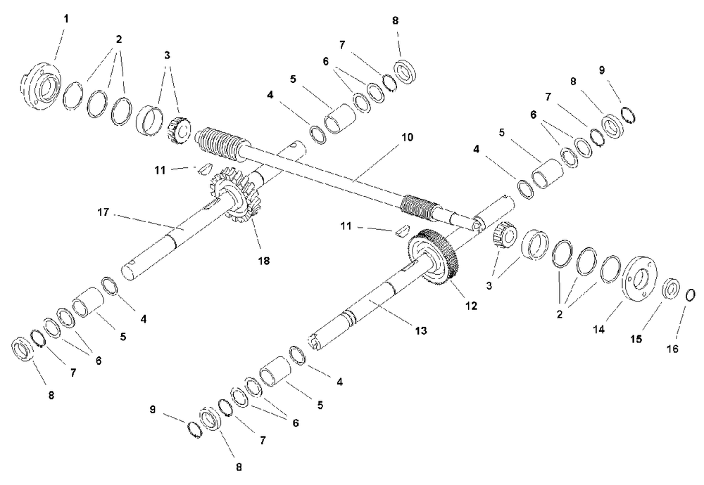 Wheel And Tiller Shaft Group Diagram and Parts List for 6016RT 1694908 Simplicity Tiller