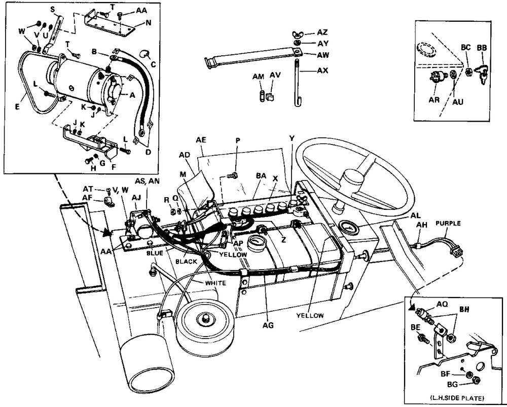 Electric Starter-Generator System Diagram and Parts List for 3112H 990499 Simplicity Lawn Tractor
