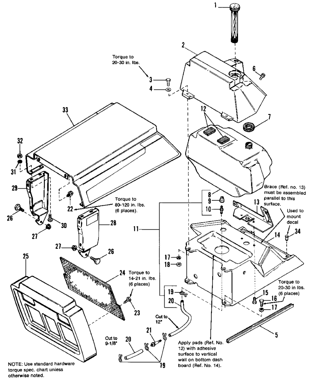 Hood, Grille And Dash Group Diagram and Parts List for 4212G 1691324 Simplicity Lawn Tractor