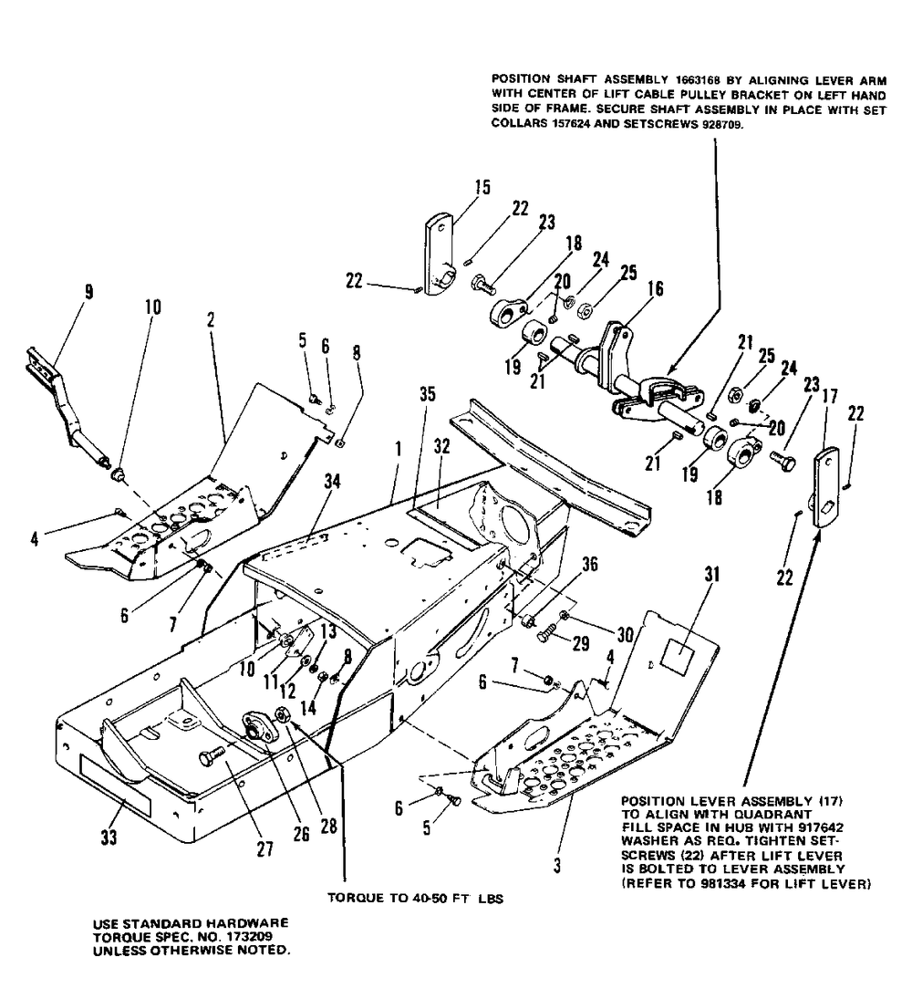 Frame And Footrest Group (7012, 7016 And 7018) Diagram and Parts List for 7012H 1690353 Simplicity Lawn Tractor