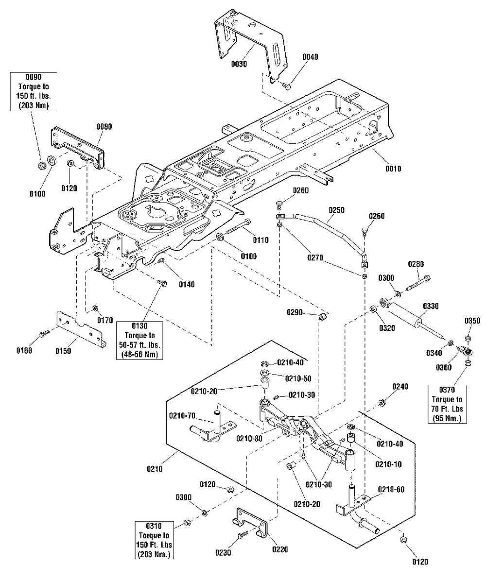 Frame And Front Axle Group - With Suspension Diagram and Parts List for 2691339-02  Simplicity Lawn Tractor