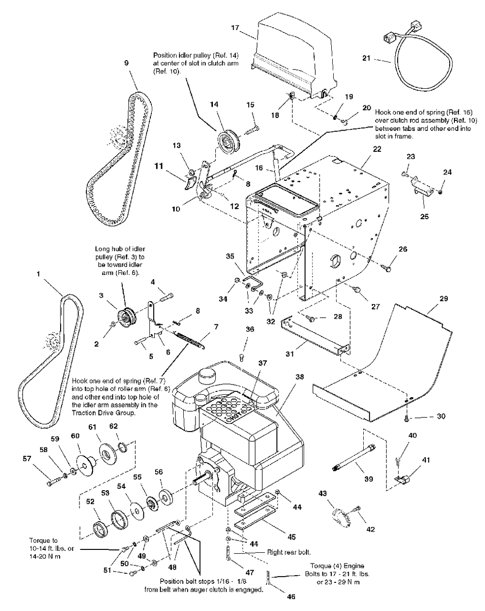 Engine And Frame Group With Power Boost Diagram and Parts List for 1280E 1694592 Simplicity Snow Blower