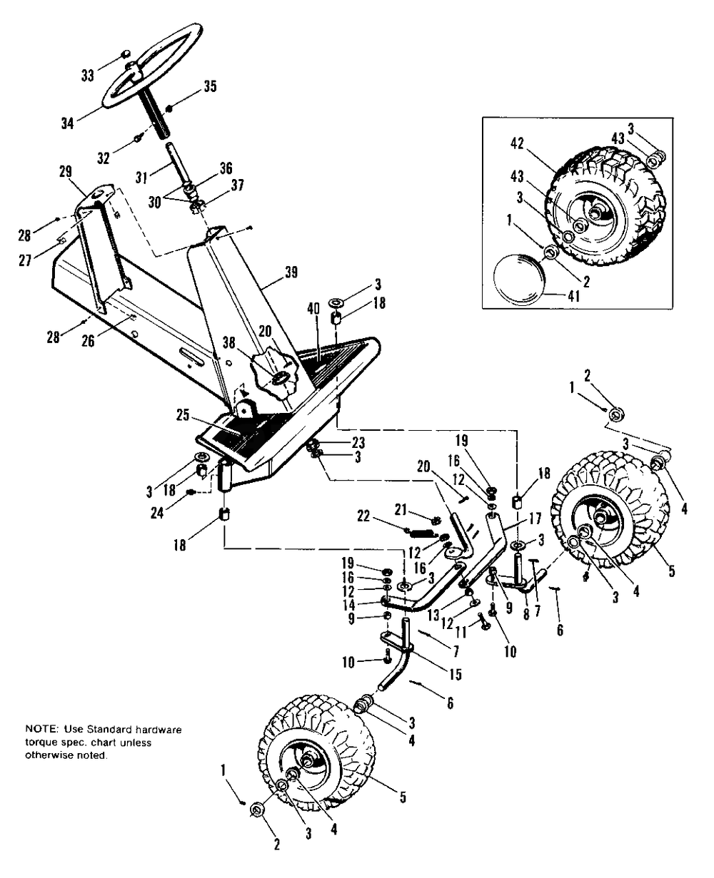 Front Frame And Steering Group Diagram and Parts List for 606SPECIAL 990332 Simplicity Lawn Tractor