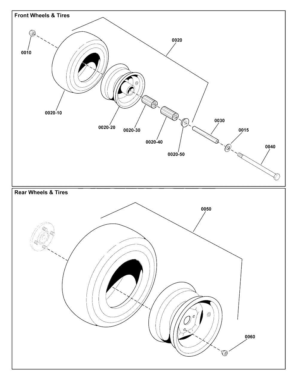 Wheel And Tire Group Diagram and Parts List for 2691815-01  Simplicity Lawn Tractor