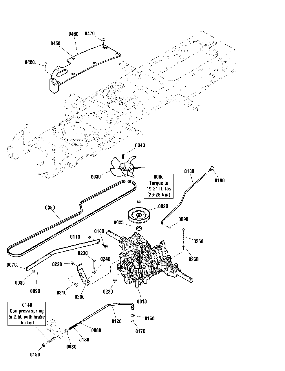 Transmission Group - Tuff Torq K62ac Diagram and Parts List for 2691336-05  Simplicity Lawn Tractor