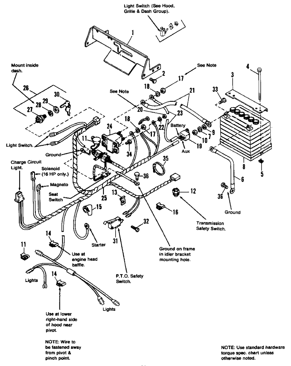 Electrical Group Diagram and Parts List for 5211 1691095 Simplicity Lawn Tractor
