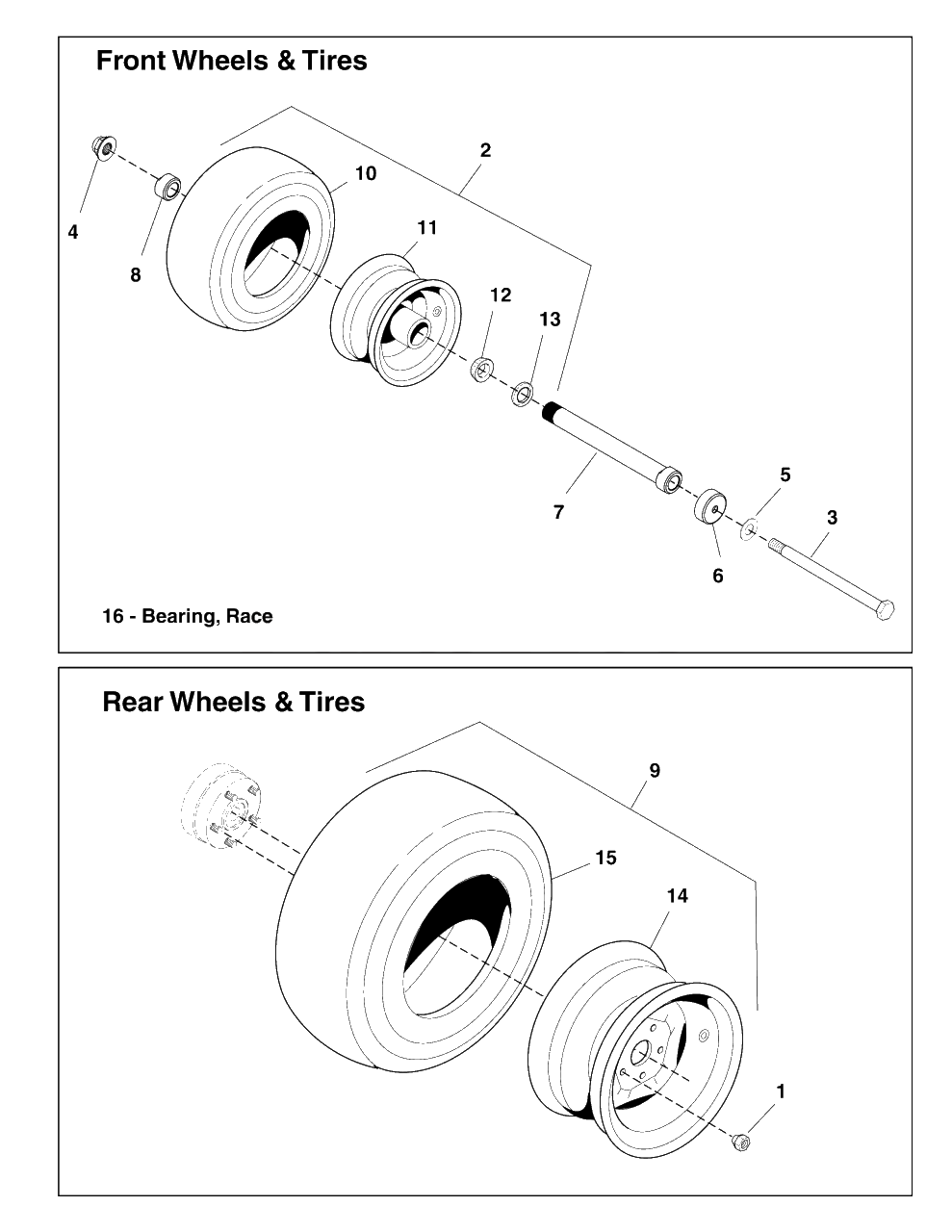 Wheel And Tire Group Diagram and Parts List for 5901799  Simplicity Lawn Tractor