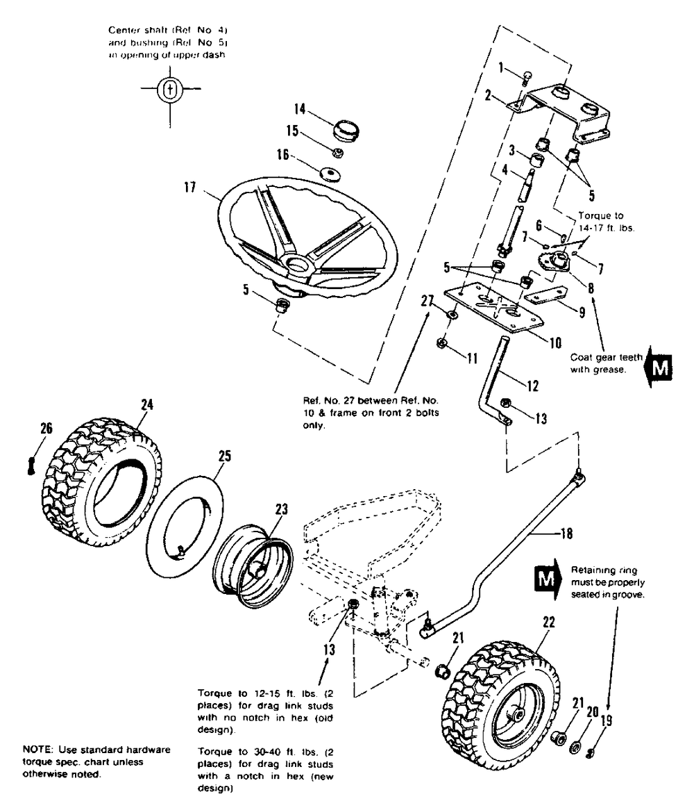Steering And Front Wheel Group Diagram and Parts List for 6108 1690451 Simplicity Lawn Tractor