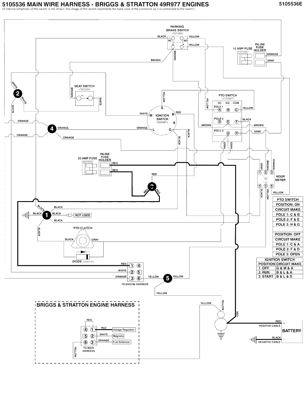 Electrical Schematic - Charging Circuit - B&s 49r977 Vanguard Diagram and Parts List for 5901998  Simplicity Lawn Tractor