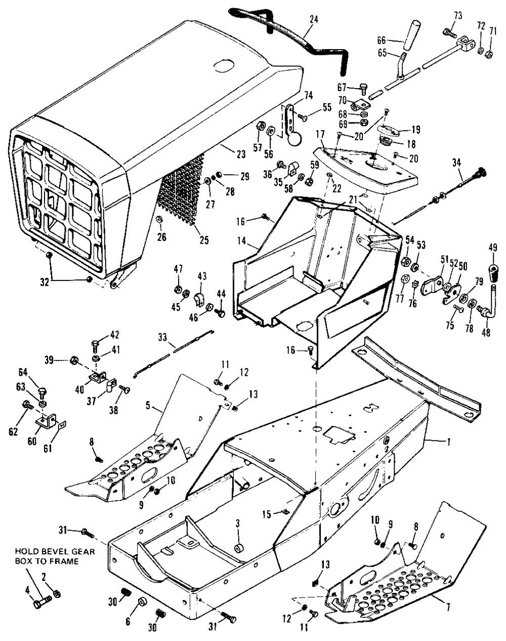 Frame, Hood, Grill And Instrument Panel Diagram and Parts List for 3410S 990756 Simplicity Lawn Tractor
