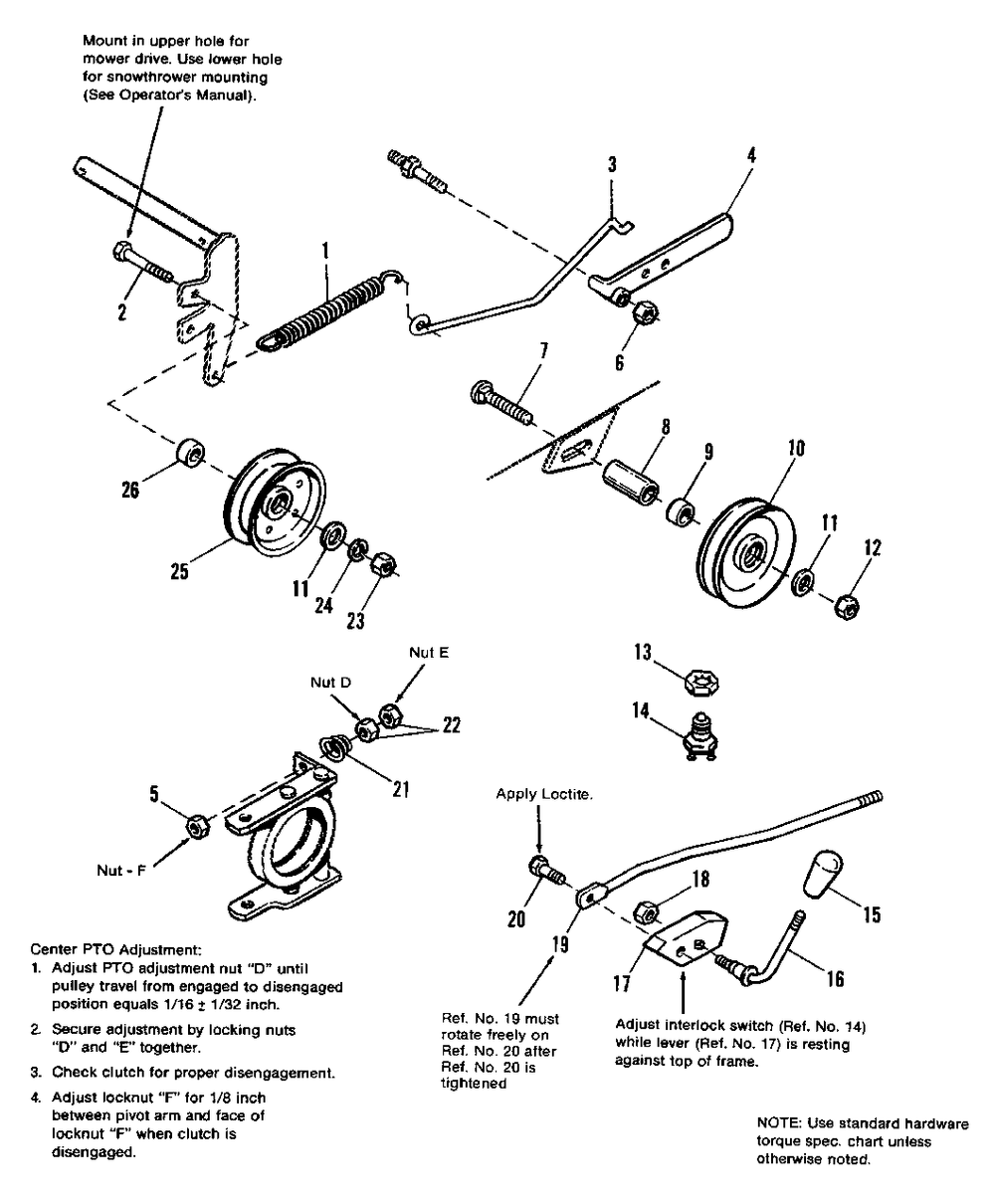 Pto Control Group Diagram and Parts List for 7116H 1690578 Simplicity Lawn Tractor