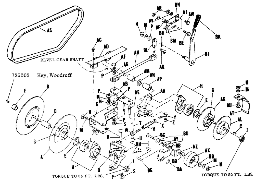 Variable Speed Pulley Diagram and Parts List for 3210V 990569 Simplicity Lawn Tractor