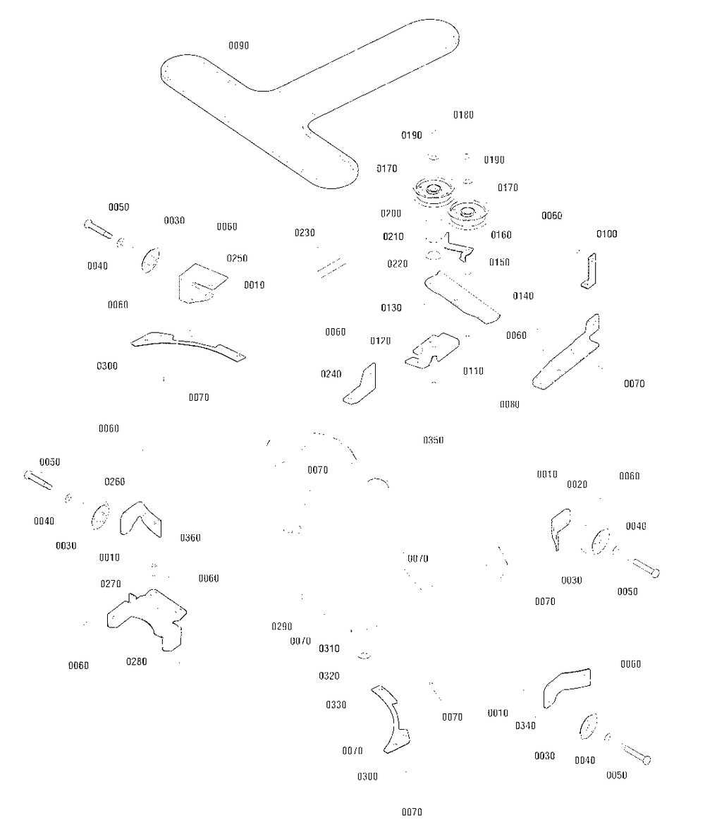 42-Inch Mower Deck - Clutch And Support Group Diagram and Parts List for ZT2142 2691036-00 Simplicity Lawn Tractor