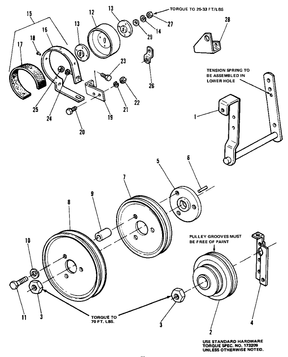 Transmission Brake, Drive, And Control Group (7010 And 7016) Diagram and Parts List for 7010 1690333 Simplicity Lawn Tractor