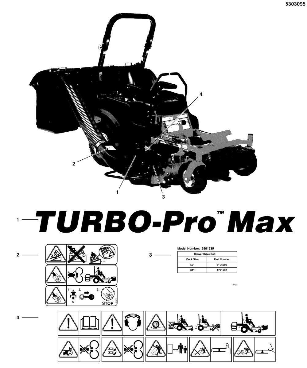 Decal Group - Turbo Pro Max Blowers Diagram and Parts List for 5600864  Simplicity Lawn Tractor Accessories
