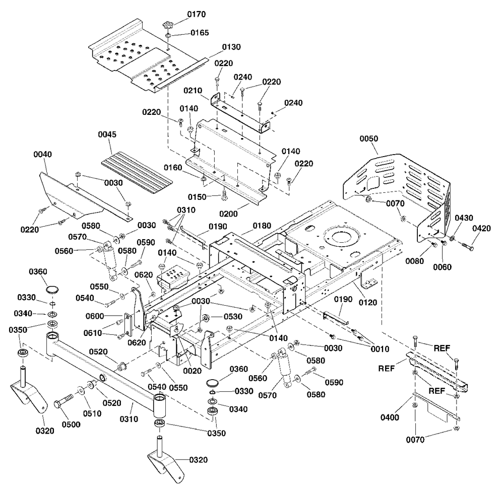 Frame Group (2992512) Diagram and Parts List for SZT350 2691411-02 Simplicity Lawn Tractor